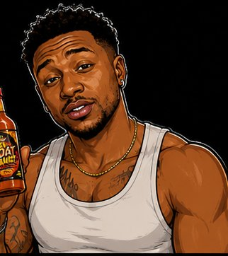 Mike with hot sauce